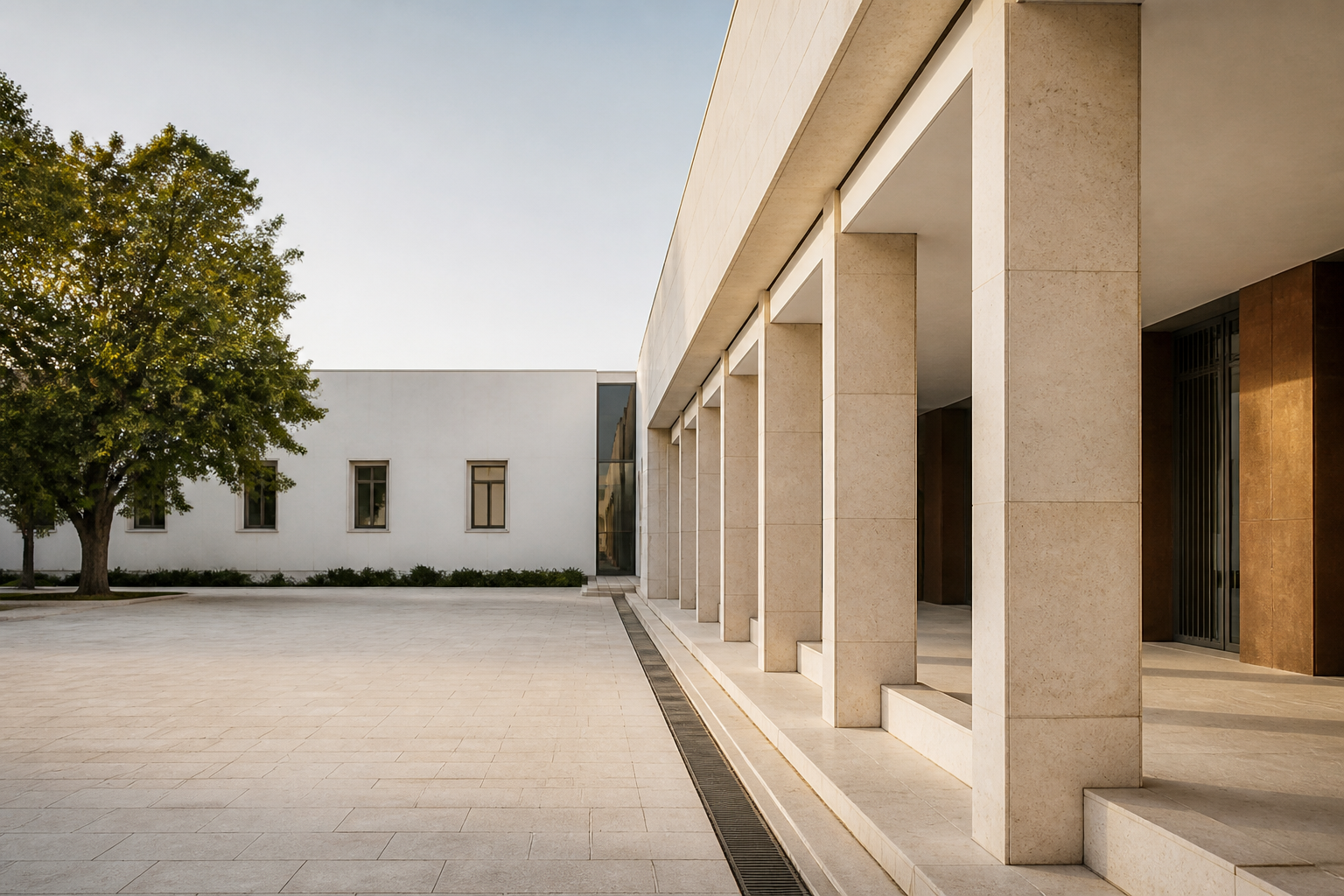 Arquitetura cívica contemporânea em calcário português